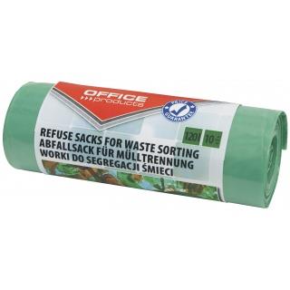 Worki na śmieci 120l OFFICE PRODUCTS 10 szt. zielone szkło