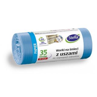 Worki na śmieci 35l z uszami STELLA 20 szt. niebieskie