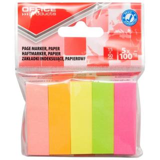 Zakładki indeksujące 15x50 OFFICE PRODUCTS 5 kolorów