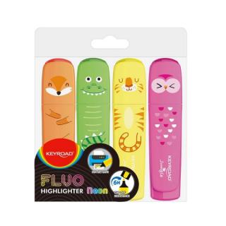 Zakreślacz KEYROAD Fluo Jungle 4 kolory