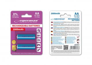 ESPERANZA EZA103B Akumulatorki Ni-MH R6 AA 2000mAh blister 2szt.