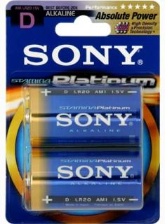 SONY LR20 STAMINA PLATINUM AM1PT-B2A Bateria alkaiczna blister 2szt.