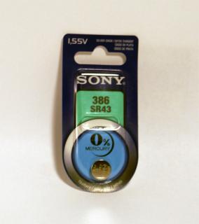 SONY SR43W 386 1.55V bateria srebrowa