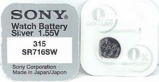 SONY SR716SW Bateria serbrowa 1,55V