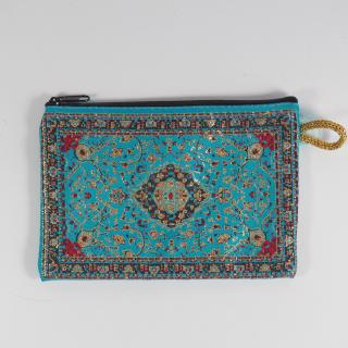 Etui saszetka mini kosmetyczka orientalna, turkusowy