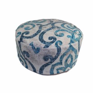 Krymka czapka męska biała turkus oriental vintage