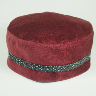 Krymka czapka męska mycka brąz klasyczna bordowa (58cm)