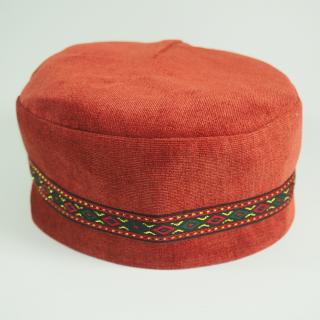 Krymka czapka męska mycka brązowa pomarańczowa (56cm)