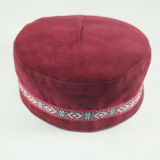 Krymka czapka męska zamszowa bordowa (59cm)