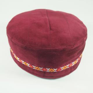 Krymka czapka męska zamszowa bordowa (60cm)