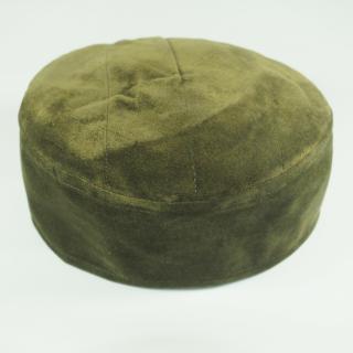 Krymka czapka męska zamszowa - zielony khaki