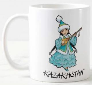 Kubek ceramiczny pamiątka z Kazakhstanu - Kazaszka