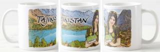 Kubek ceramiczny Tajikistan - Tadżyczkaw w tradycyjnym stroju