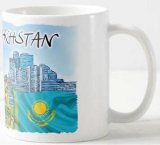 Kubek Kazakhstan z flagą