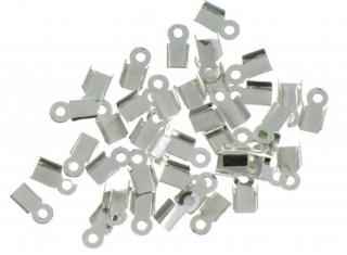 Uchwyt do sznurka lub linki w kolorze srebrnym 5x3 mm, 10 szt
