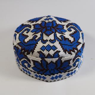Uzbecka krymka czapka męska damska z haftem krzyżykowym (57cm)
