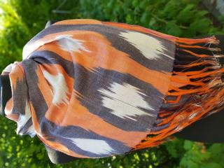 Uzbecki szal bawełniany IKAT w stylu etno i boho