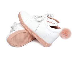 BOTKI SNEAKERSY NA KOTURNIE BIAŁE KRÓLICZKI