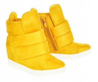 BOTKI SNEAKERSY na koturnie ŻÓŁTE /06-10/