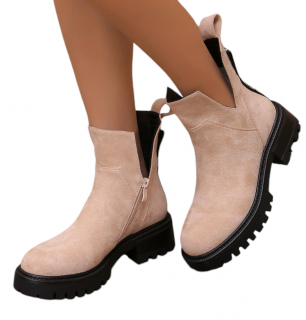 BUTY DAMSKIE BOTKI  PÓŁBUTY BEŻOWE SISOTI