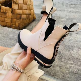 BUTY DAMSKIE BOTKI  PÓŁBUTY BEŻOWE