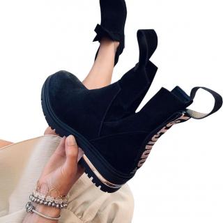 BUTY DAMSKIE BOTKI  PÓŁBUTY CZARNE