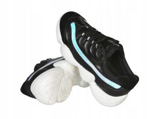 Buty sportowe ADIDASY damskie CZARNE siateczka /523/