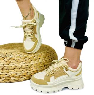 BUTY SPORTOWE DAMSKIE CIEMNY BEŻ