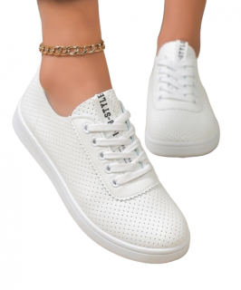Buty Sportowe Damskie Tenisówki Białe Laco