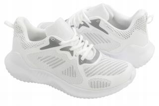 Buty sportowe SNEAKERSY ADIDASY damskie BIAŁE siateczka