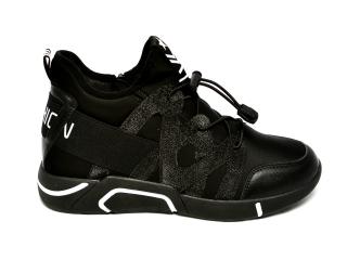 Buty sportowe SNEAKERSY BOTKI damskie CZARNE /92-1/