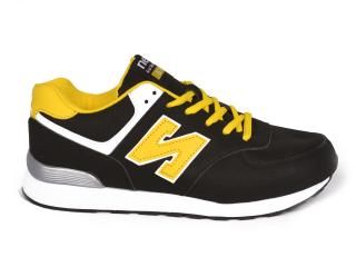 BUTY SPORTOWE SNEAKERSY CZARNE/ŻÓŁTE