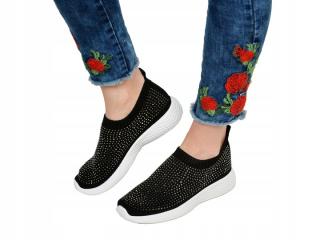 Buty sportowe TENISÓWKI damskie CZARNE /51Y/