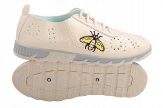 Buty sportowe TENISÓWKI damskie PSZCZÓŁKI ECRU