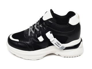 Czarne Buty Sportowe Damskie Sneakersy Bali