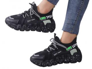 Czarne Buty Sportowe Materiałowe  33Y Trend