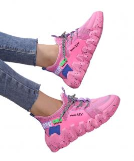 Fuksjowe Buty Sportowe Materiałowe  33Y Trend