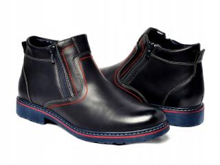 Męskie buty zimowe ocieplone eleganckie półbuty