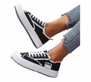Trampki Damskie Buty Sportowe Czarne Imge