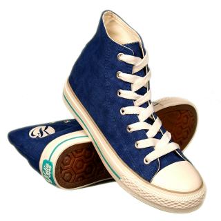 TRAMPKI TENISÓWKI damskie CIEMNY JEANS wysokie SLIM
