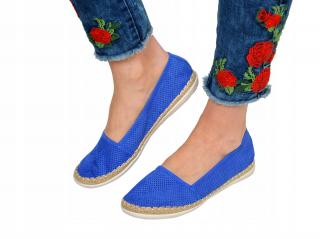 TRAMPKI TENISÓWKI ESPADRYLE niebieskie SIATECZKA /20-1/