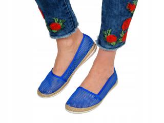 TRAMPKI TENISÓWKI ESPADRYLE niebieskie SIATECZKA /78-5/