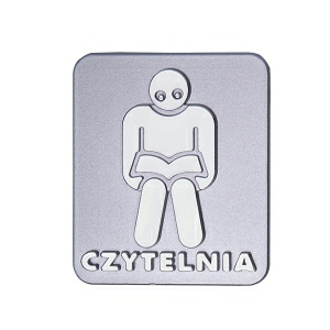 Samoprzylepne oznaczenie toalety CZYTELNIA