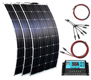 PANEL SOLARNY ELASTYCZNY 300W + REGULATOR 30A ZESTAW