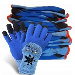 12 PAR Rękawice Robocze Ocieplane Ochronne BHP Grube Zimowe Latex Ciepłe Arhem Fix Winter 8-11