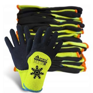 12 PAR Rękawice Robocze Ocieplane Ochronne BHP Grube Zimowe Latex Ciepłe Arhem Grip Winter 8-11