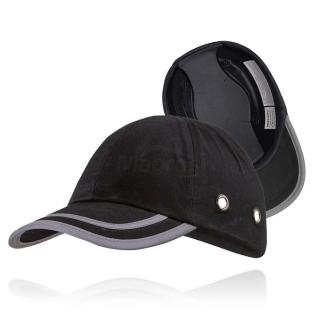 Czapka Kask Lekki ARDON BRUNO+D1310 Przeciwskaleczeniowa Antyskalpowa z Paskiem Odblaskowym Czarna