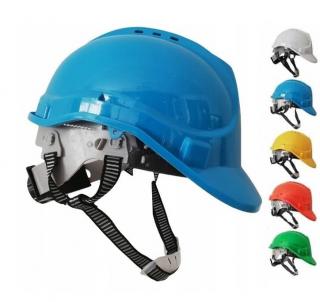 Kask Hełm Roboczy Ochronny BHP 4-Punktowy Budowlany z Paskiem Niebieski