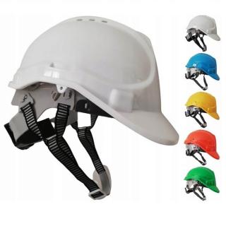 Kask Hełm Roboczy Ochronny BHP 6-Punktowy Budowlany z Paskiem Biały