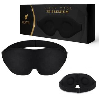 Maska Na Oczy WAYA Do Spania Opaska Sleep Mask 3D PREMIUM CZARNA